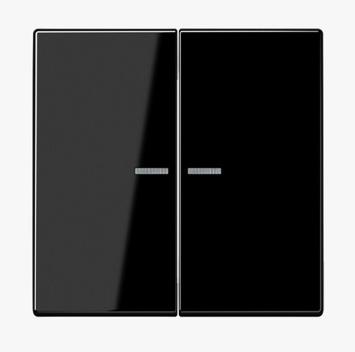 Vypínače a zásuvky - JU LS995KO5SW Hmatník vypínače / tlačítka dvojitý černý se světelnou diodou - JUNG - foto 1