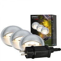 Connect To Shine - BRI 3922034 CONNECT TO SHINE startovací sada Teak 3ks LED zapuštěných svítidel do země, IP65 - BRILONER