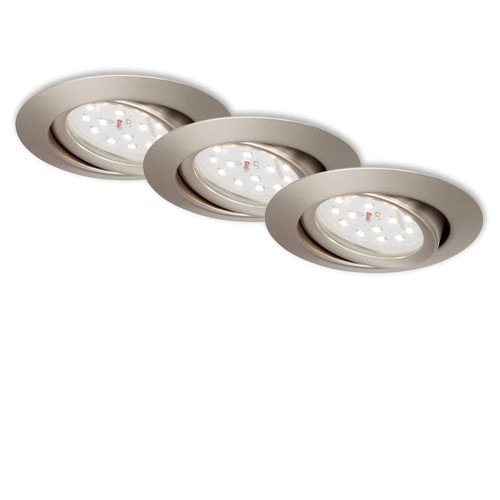 Kruhová - BRI 7172-032 3ks sada LED vestavné svítidlo, pr. 8,2 cm, 3,5 W, matný nikl - BRILONER - foto 1
