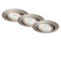 Kruhová - BRI 7172-032 3ks sada LED vestavné svítidlo, pr. 8,2 cm, 3,5 W, matný nikl - BRILONER