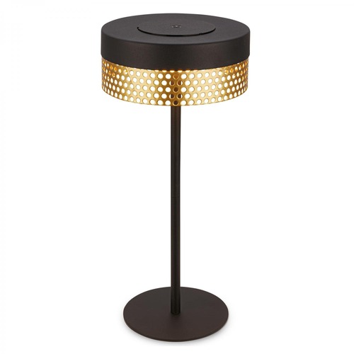 Stolní lampy dekorační - BRILO 7576015 Booha stolní lampa - 2,5W, 300lm, bezdrátová, IP44, LED, stmívatelná, teplá bílá, černá/zlatá - BRILO - foto 1