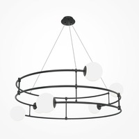 Vícečetná - M MOD317PL-06B Závěsné svítidlo Balance 6xG9 240W černý kov opálové sklo - MAYTONI