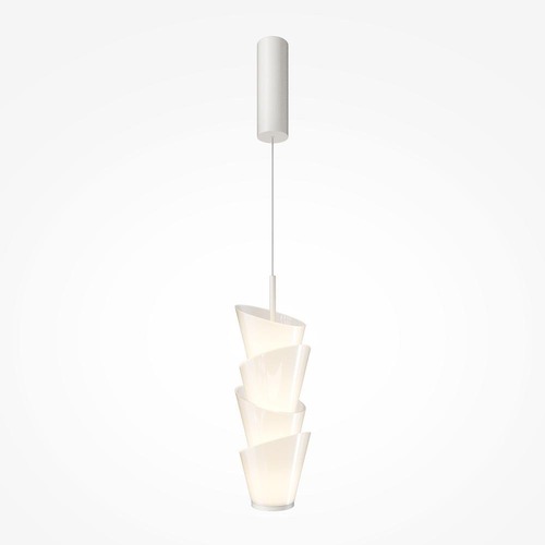 Dekorativní - M MOD374PL-L28W3K Závěsné svítidlo Seoul 3000K 14W teplá bílá 1700lm bílý kov - MAYTONI - foto 1