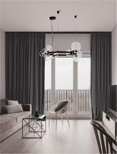 Kruhová - NV 9009249 Závěsné svítidlo ODILLIA matný černý kov a sklo G9 11x6W 230V IP20 bez žárovky - NOVA LUCE - foto 1