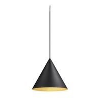 Kónická - LA 1008505 MAGICO 38 závěsné svítidlo, E27, délka závěsu 180cm, 1x max. 10W, matná černá / zlatá - BIG WHITE (SLV)