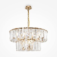 Dekorativní - M MOD043PL-12G Závěsné svítidlo Puntes E14 12x40W zlatá kov křišťálový efekt - MAYTONI