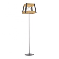 Stojací lampy - LD 15723-79 CRATE Stojací svítidlo ze dřeva a černého lakovaného železa v rustikálním vintage stylu - LEUCHTEN DIREKT / JUST LIGHT