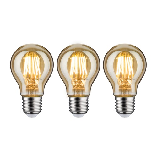 E27 - P 5074 Vintage Edition set LED žárovka E27 230V 3x6,5W 2500K zlatá - PAULMANN - foto 1