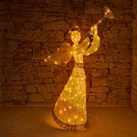 Venkovní dekorace - DLED 3DA1W DecoLED Světelný anděl 122cm, teple bílá