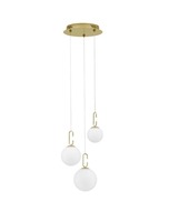 Vícečetná - NV 9695223 Závěsné svítidlo HOOK saténový zlatý kov a opálové bílé sklo LED 25.8W 230V 3000K IP20 - NOVA LUCE