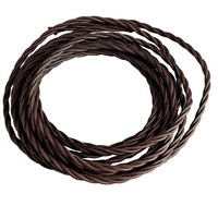 Kabely, šňůry - FAN I-CLAY-CAVO-R25 MAR Elektrický látkový kabel Clay Tessuto, hnědý, 2 x 0,75 mm², 2500 cm - FANEUROPE