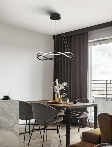 Kruhová - NV 9348101 Závěsné svítidlo JINAL LED závěsné svítidlo černý kov, hliník a silikon 3000K 40W IP20 stmívatelné - NOVA LUCE - foto 1