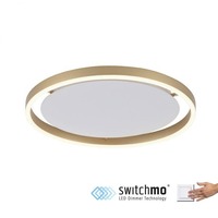 Kruhová - LD 15391-60 RITUS LED stropní svítidlo, matná mosaz, kruhové, pr.40cm, stmívatelné, Switchmo, teplá bílá krokově stmívatelné 3000K - LEUCHTEN DIREKT / JUST LIGHT
