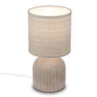 Stolní lampy dekorační - BRILO 7538011 Ino stolní lampička, látkové stínidlo, keramický podstavec, 15x28 cm (DxH), hnědá - BRILO