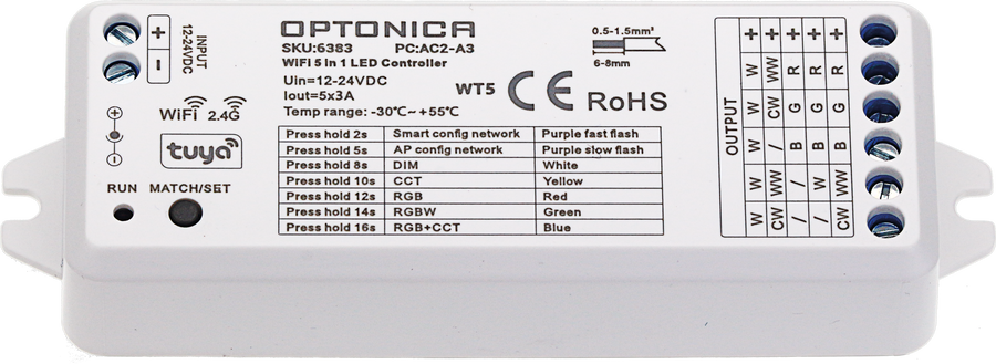 Stmívače a regulátory LED - Tuya & RF 5 v 1 ovladači - foto 1