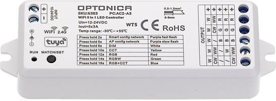 Stmívače a regulátory LED - Tuya & RF 5 v 1 ovladači