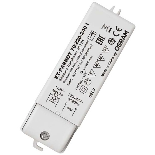Trafa pro halogenky - RED G13002 TRAFO OSRAM ET-PARROT stmívatelné 12V 70W/220-240, max 2m - DESIGN RENDL - foto 1