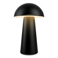 Stolní lampy dekorační - BRILO 7520015 Fungo Mini LED stolní lampička bezdrátová IP44, stmívatelné, dotykový vypínač, černá - BRILO