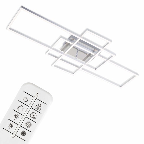 Hranatá - BRILO 3156-018 LED CCT rám 104 cm 2x19W 2500lm chrom - BRILO - foto 1