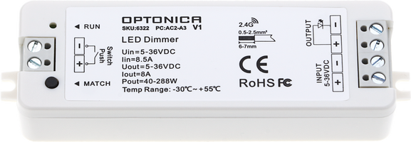 Stmívače a regulátory LED - LED kontrolér 1CH 5-36V