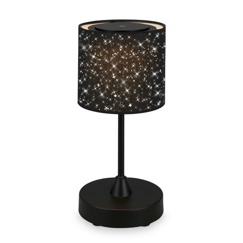 Na stůl - BRILO 7443015 LED bateriové stolní svítidlo, pr.12,5 cm, LED modul, 3W, 350 lm, černá (starý kód: BRILO 7443-015) - BRILO - foto 1