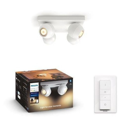 SmartHome Paul Neuhaus - PH 50474/31/P6 Hue White Ambiance Bodové svítidlo Philips Buckram BT 50474/31/P6 LED GU10 4x5W 4x350lm 2200-6500K 230V, bílé s dálkovým ovladačem a Bluetooth - PHILIPS HUE (915005918801) - foto 1