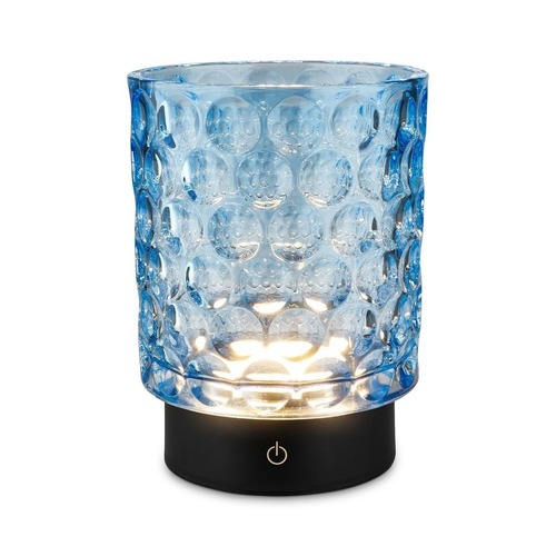 Stolní lampy dekorační - BRILO 7560010 Sunora LED stolní lampička bezdrátová IP44, stmívatelné, dotykový vypínač, modrá - BRILO - foto 1