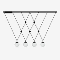 Vícečetná - LU ZK4.L2.G100.61M DALI2 Závěsné svítidlo GEO 23,2W LED 4000K sklo černá opál ZK4.L2.G100.61L DALI - LUCIS