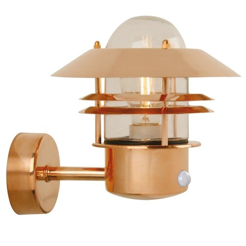 Nástěnná - NOR 25031030 Venkovní nástěnné svítidlo Blokhus Sensor 1x60W E27 měď čirá - NORDLUX - foto 1