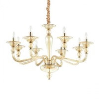 Dekorativní - ILUX 159973 Závěsné svítidlo Ideal Lux Danieli SP8 ambra 159973 zlaté 8x40W - IDEALLUX
