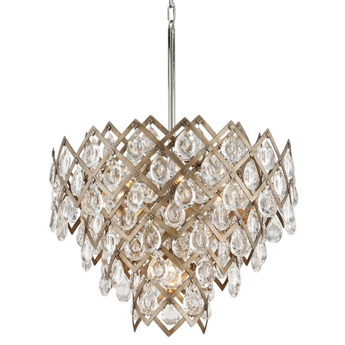 Dekorativní - HVLG 214-47-CE Závěsné svítidlo TIARA kov/ocel/křišťál bronz/čirá E14 7x40W - HUDSON VALLEY (Corbettt) - foto 1