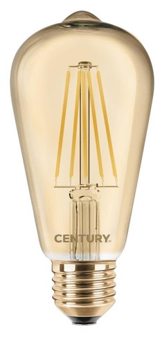E27 - CEN INVPD-082722 LED FILAMENT ST64 EPOCA 8W E27 2200K 630Lm 360d DIMM 64x138mm IP20  - CENTURY - foto 1