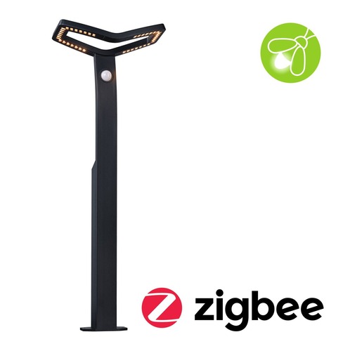 Sloupková - P 94792 LED stojací svítidlo Smart Home Zigbee 3.0 Alara pohybové čidlo neláká hmyz IP44 hranaté 665mm 3000 - 2200K 10W 230V antracit kov - PAULMANN - foto 1