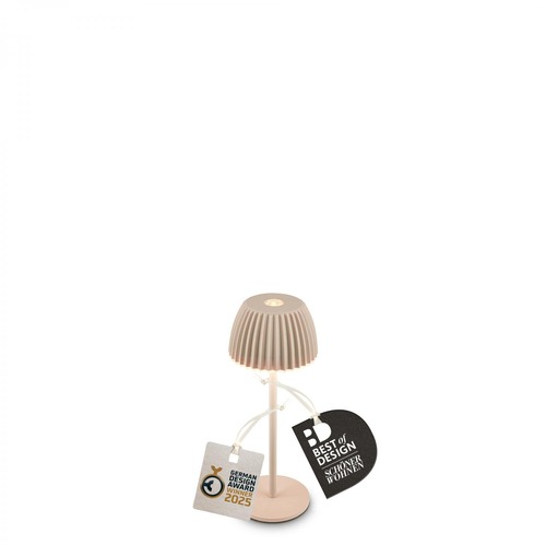 Stolní lampy dekorační - BRILO 7581011 BRILONER Riffle Nano stolní lampička - 1,5W, 130lm, nabíjecí, LED, stmívatelné, dotykový vypínač, German design Award Winner 2025, béžová 7581011 - foto 1