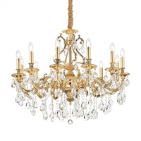 Dekorativní - ILUX 164960 Závěsné svítidlo Ideal Lux Gioconda SP12 oro 164960 zlaté 90cm - IDEALLUX