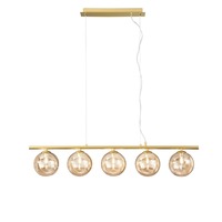 Dekorativní - FAN I-HONEY-SQ5 Závěsné svítidlo Honey, zlaté, 5 x G9, 100 x 15 x 166 cm - FANEUROPE