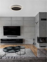 Kruhová - NV 9212912 Stropní svítidlo WILLOW černá ocel a akryl D45x6mm LED 40W - NOVA LUCE