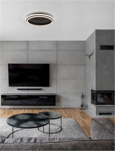 Kruhová - NV 9212912 Stropní svítidlo WILLOW černá ocel a akryl D45x6mm LED 40W - NOVA LUCE - foto 1