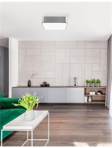Hranatá - NV 866604 Stropní svítidlo RAGU stropní svítidlo kov a akrylový difuzor nikl satén zvenku matná bílá uvnitř E27 4x12W - NOVA LUCE - foto 1