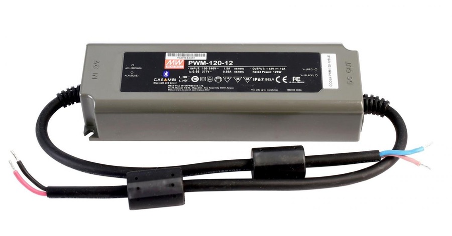 Stabilizované napětí - IMPR 862250 Meanwell LED-napájení DIM, PWM-120-12BLE Casambi konstantní napětí 0-10000 mA IP20 stmívatelné 12V DC 120,0 W - LIGHT IMPRESSIONS - foto 1