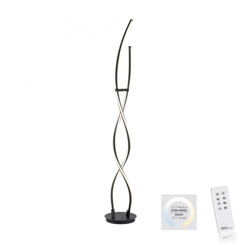 Stojací lampy - PN 998-18 LED stojací svítidlo černé zakřivené stmívatelné dálkový ovladač CCT 2700-5000K - PAUL NEUHAUS - foto 1