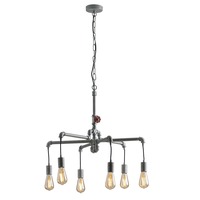 Dekorativní - FAN I-AMARCORD-S6 ZN Závěsné svítidlo Amarcord, pozinkované, 6 x E27, 71 x 146 cm - FANEUROPE
