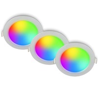 Koupelnová - BRI 3945034 Fungo vestavné bodové svítidlo 100mm 3ks sada - 7W, 700lm, LED, stmívatelné, IP65, matný chrom - BRILONER