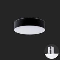 Koupelnová - OS ERI67148 ERIS CV3 stropní/nástěnné skleněné polovestavné svítidlo bílá / bílo - černá IP44 3000 K 27W LED nouzové kombinované 3 h (původní kód OS 67148) - OSMONT