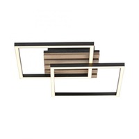 Hranatá - LD 14053-79 Stropní svítidlo AKUSTIKA, dřevo, přírodní, černá, moderní otočné, 3000K - JUST LIGHT