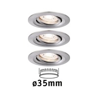 Koupelnová - P 94295 LED vestavné svítidlo Nova mini výklopné 3x4W 2.700K kov kartáčovaný 230V - PAULMANN