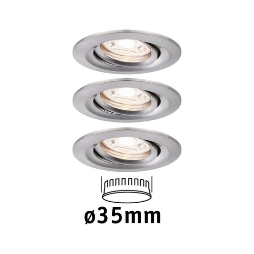 Koupelnová - P 94295 LED vestavné svítidlo Nova mini výklopné 3x4W 2.700K kov kartáčovaný 230V - PAULMANN - foto 1