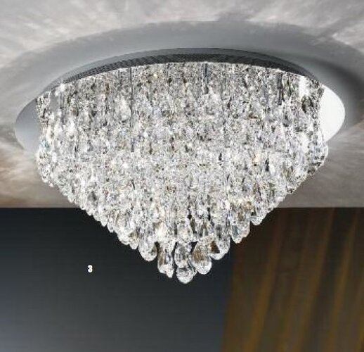 Dekorativní - OR DLU 2401/75 Stropní svítidlo 20x12V G4 chrom/křišťál K9, průměr 75cm - ORION - foto 1