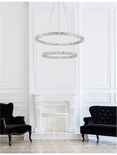 Kruhová - NV 9172518 Závěsné svítidlo QUENTIN chromovaný hliník a K9 křišťál nastavitelné LED 60W 3500K IP20 - NOVA LUCE - foto 1