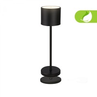Stolní lampy dekorační - BRILO 7521015 Sigo LED stolní lampička bezdrátová IP44, stmívatelné, s nabíjecí základnou, černá - BRILO
